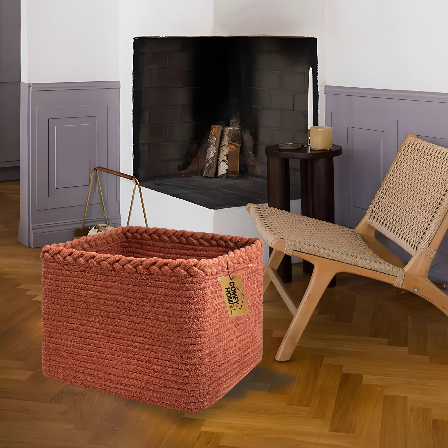COMFY-HOMI cotton rope basket shows soft texture for gentle storage