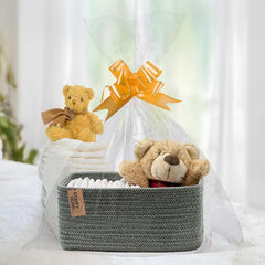 COMFY-HOMI cotton rope basket ideal for toy storage.