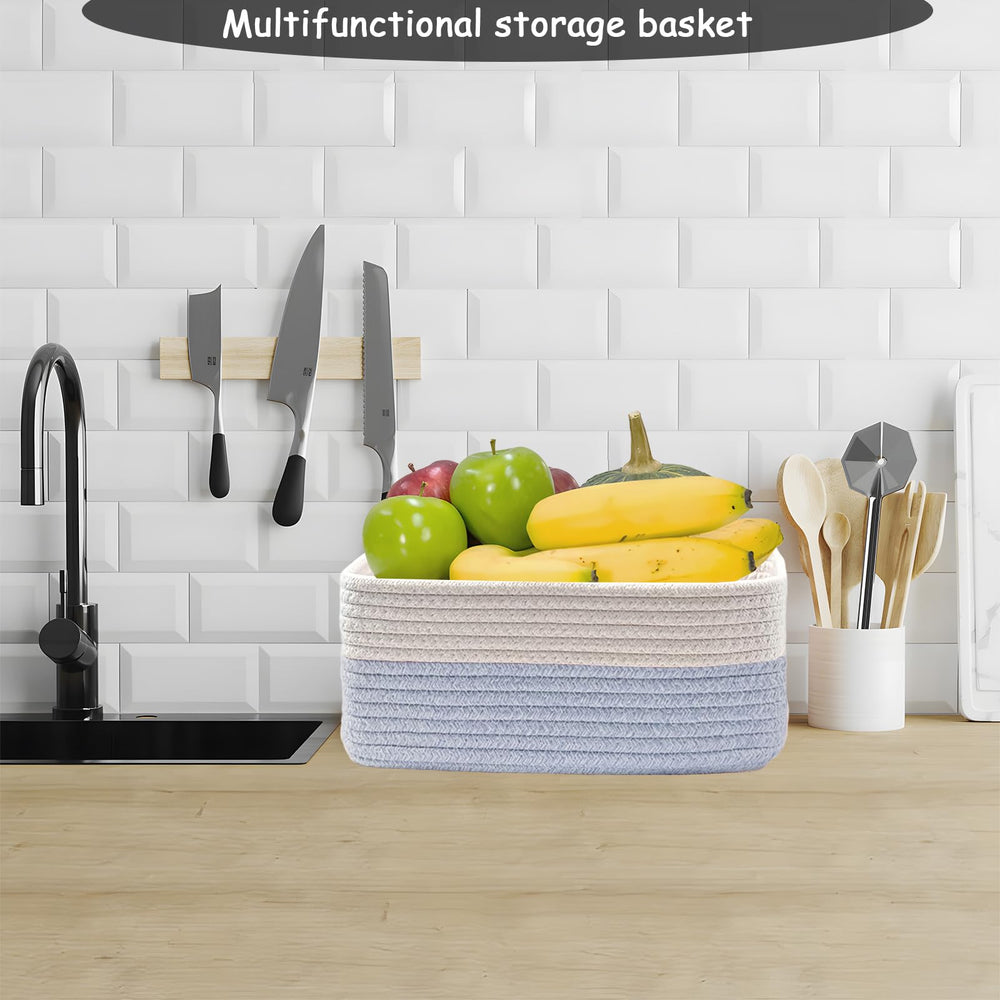 COMFY-HOMI decorative basket adds warm rustic style to living room.