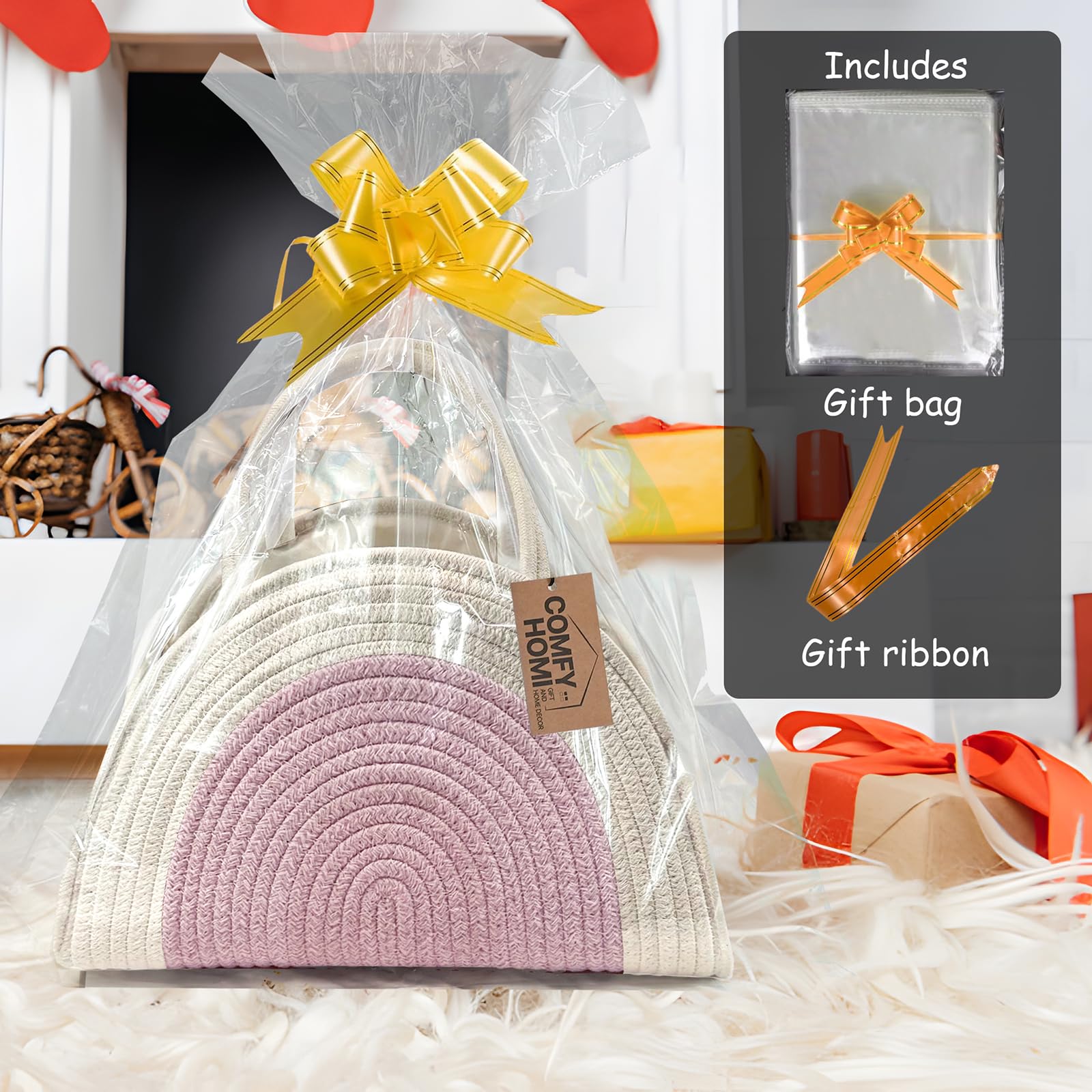 COMFY-HOMI diaper caddy with handles is portable for on-the-go care.