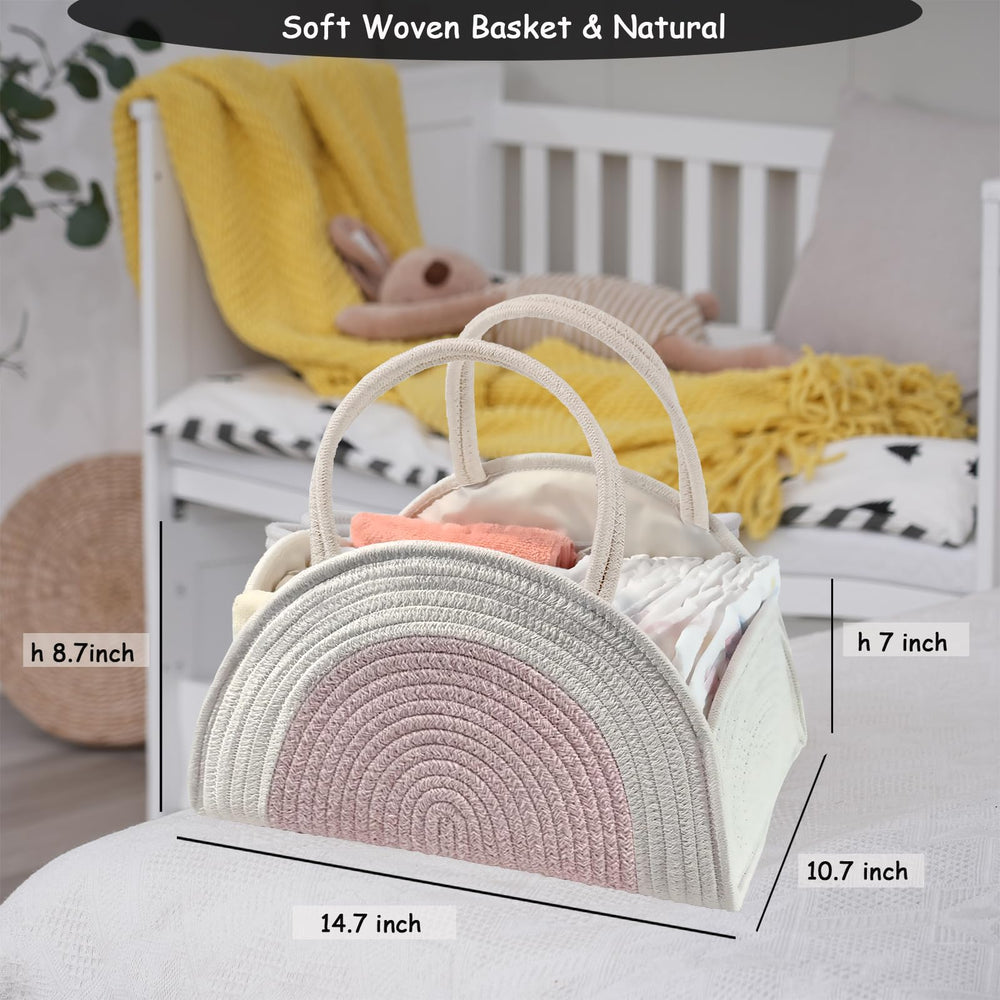 COMFY-HOMI diaper caddy removable dividers organize bottles and pacifiers.