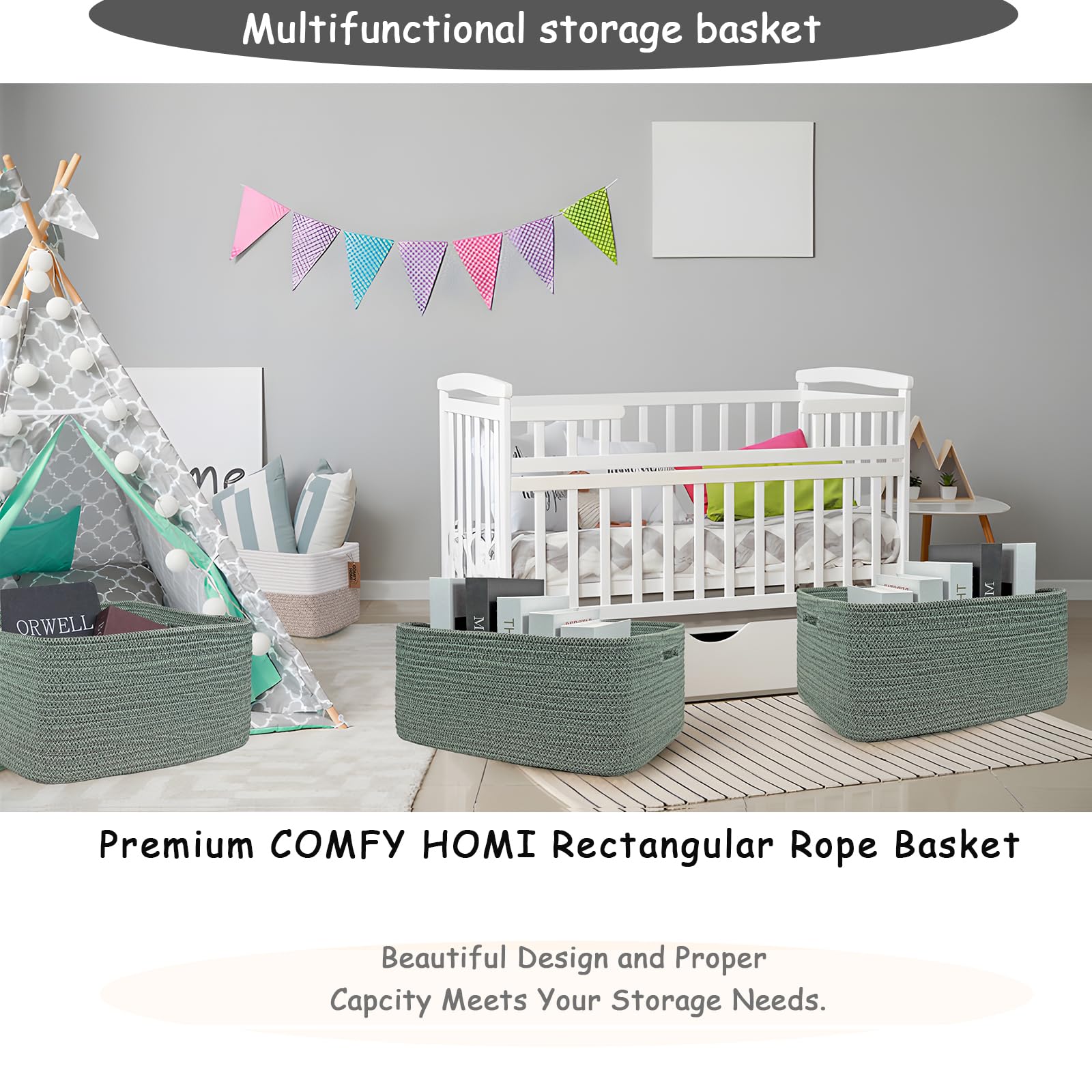 COMFY-HOMI dog accessory basket tidy space for bones and toys.