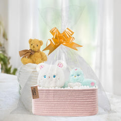 COMFY-HOMI foldable cotton rope basket demonstrating shape retention for organized spaces.