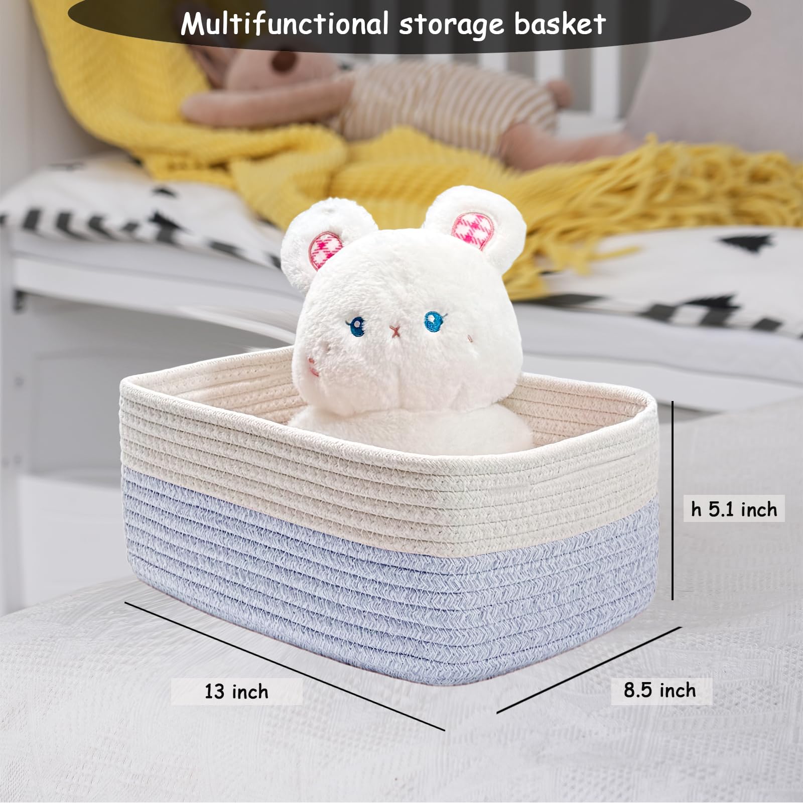 COMFY-HOMI gift-ready blue basket used as a toy bin