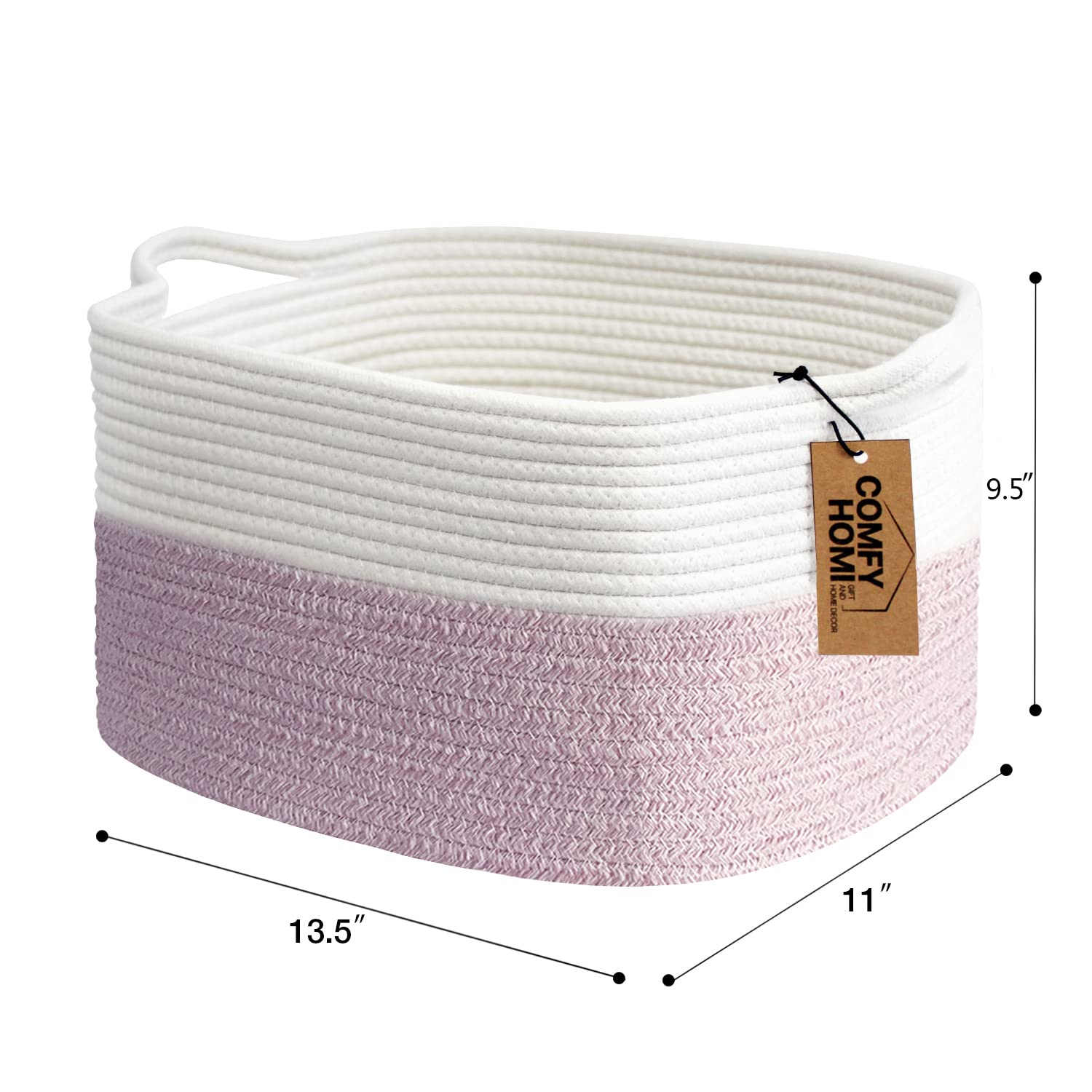 Comfy-Homi measured-size storage bin showing external dimensions.