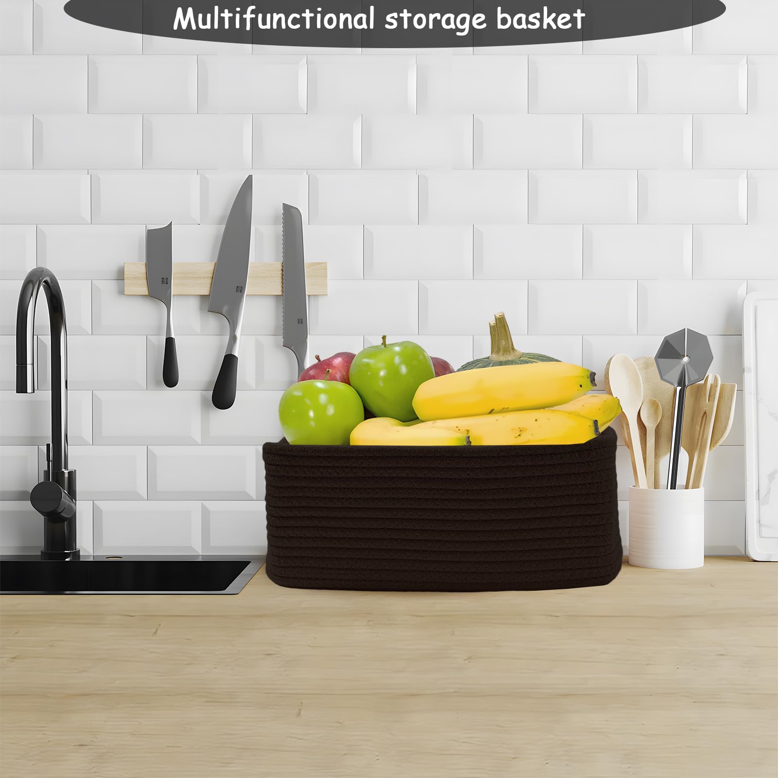 Nursery-ready COMFY-HOMI baskets add rustic warmth and organization