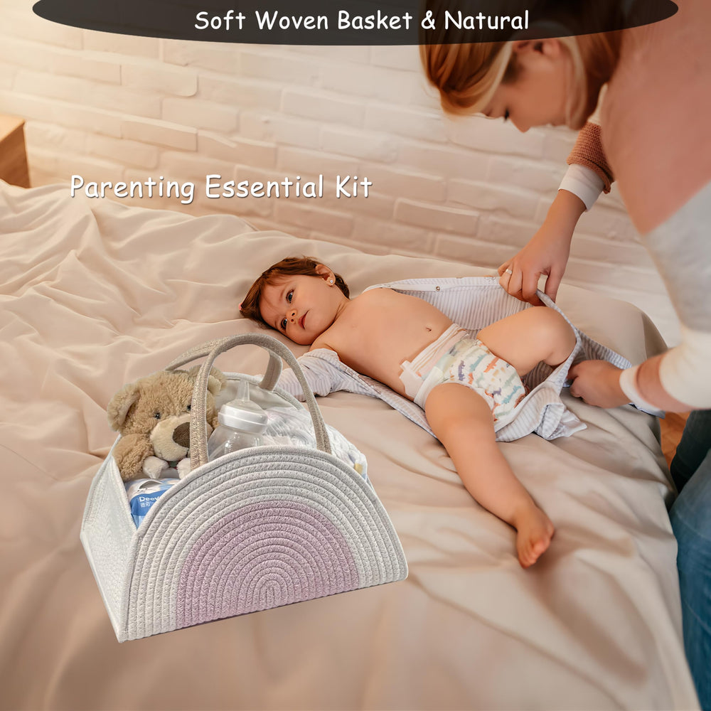 COMFY-HOMI nursery storage in white pink blends with any decor.