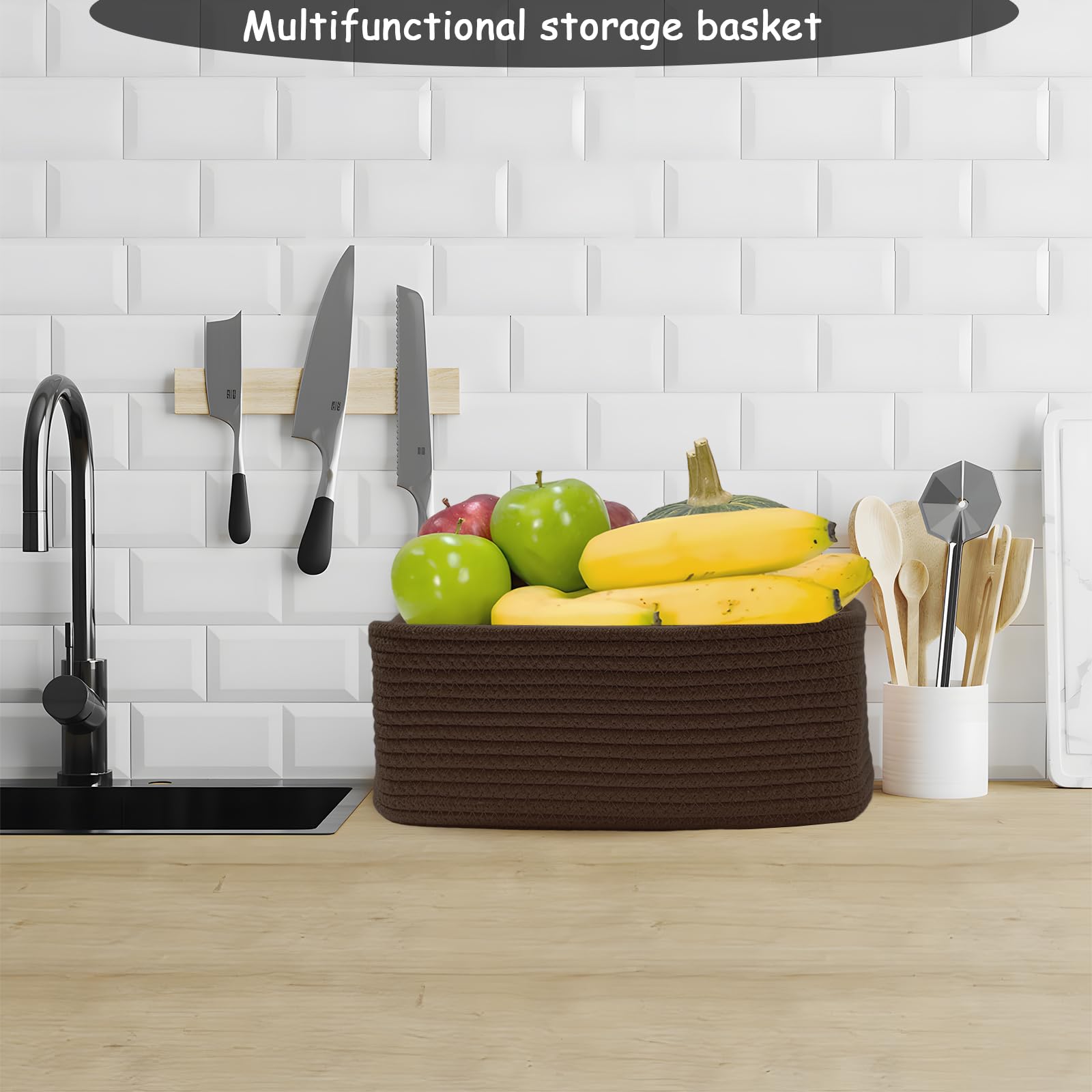 COMFY-HOMI rectangular basket design fits slim shelves