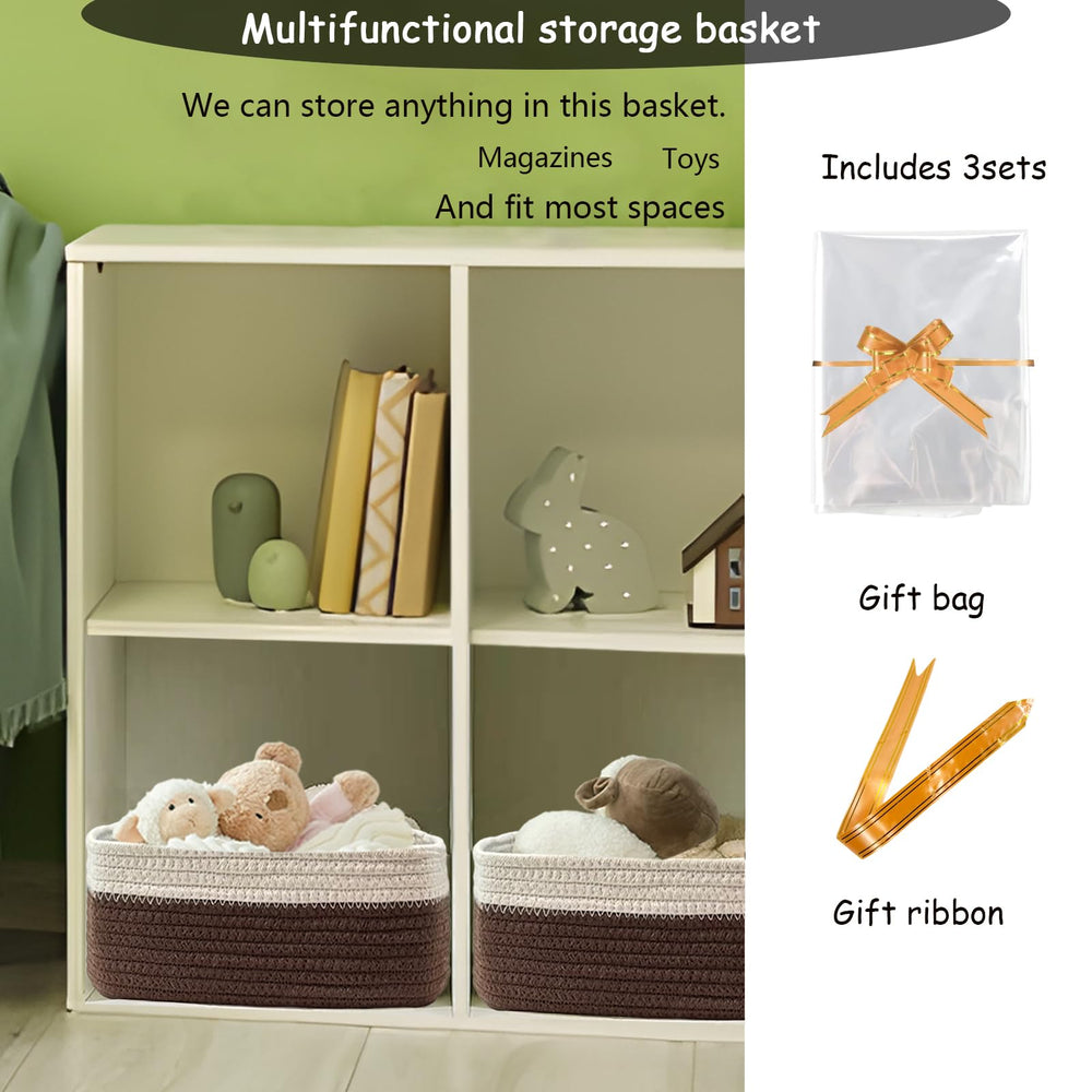COMFY-HOMI rectangular storage basket 13x8.5x5.1 shown on a shelf