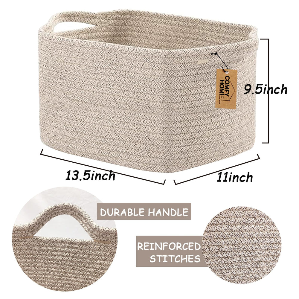 Reinforced handles on the COMFY-HOMI basket ease transport around the home.