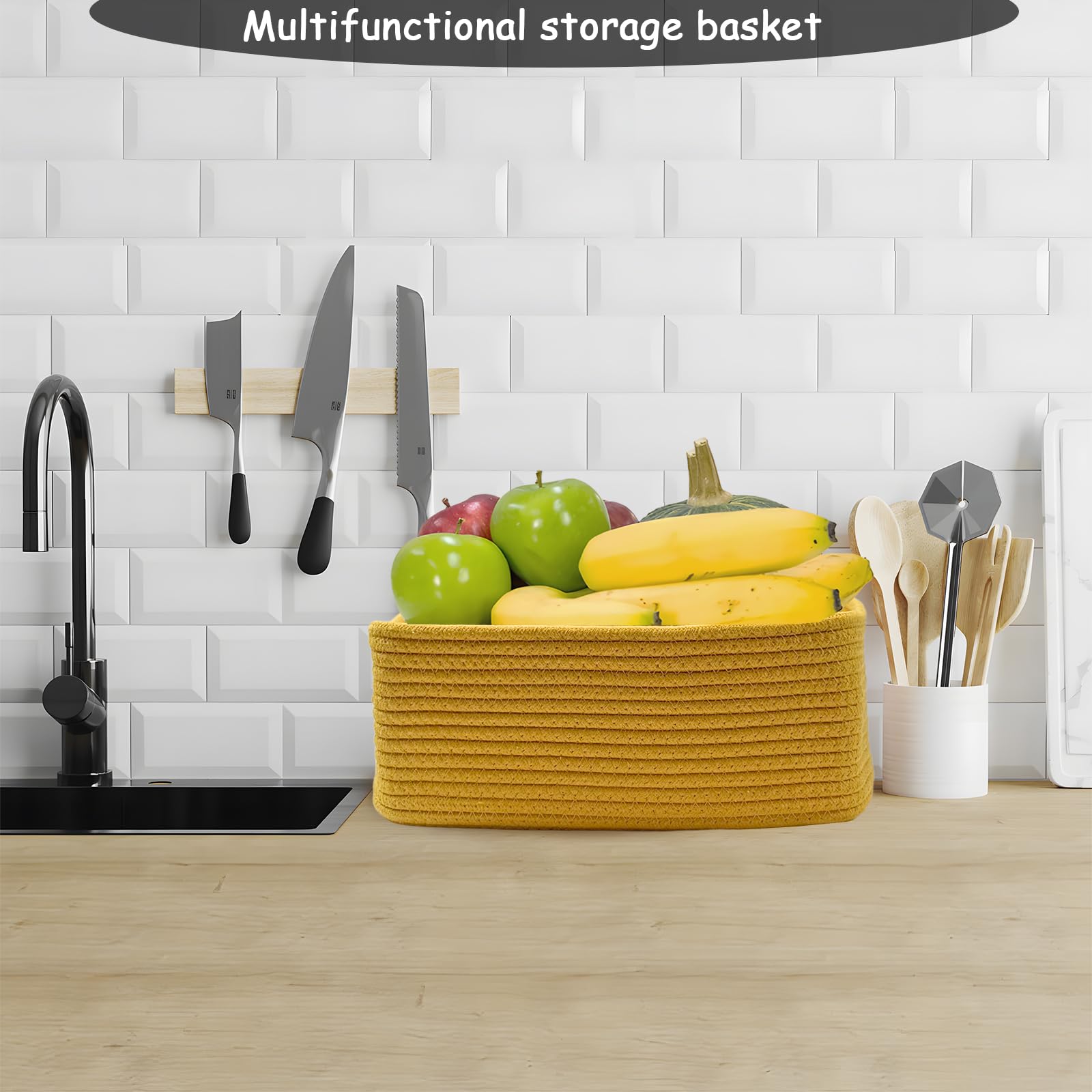COMFY-HOMI shelf-nursery-decor basket adds warmth to shelves or nurseries.