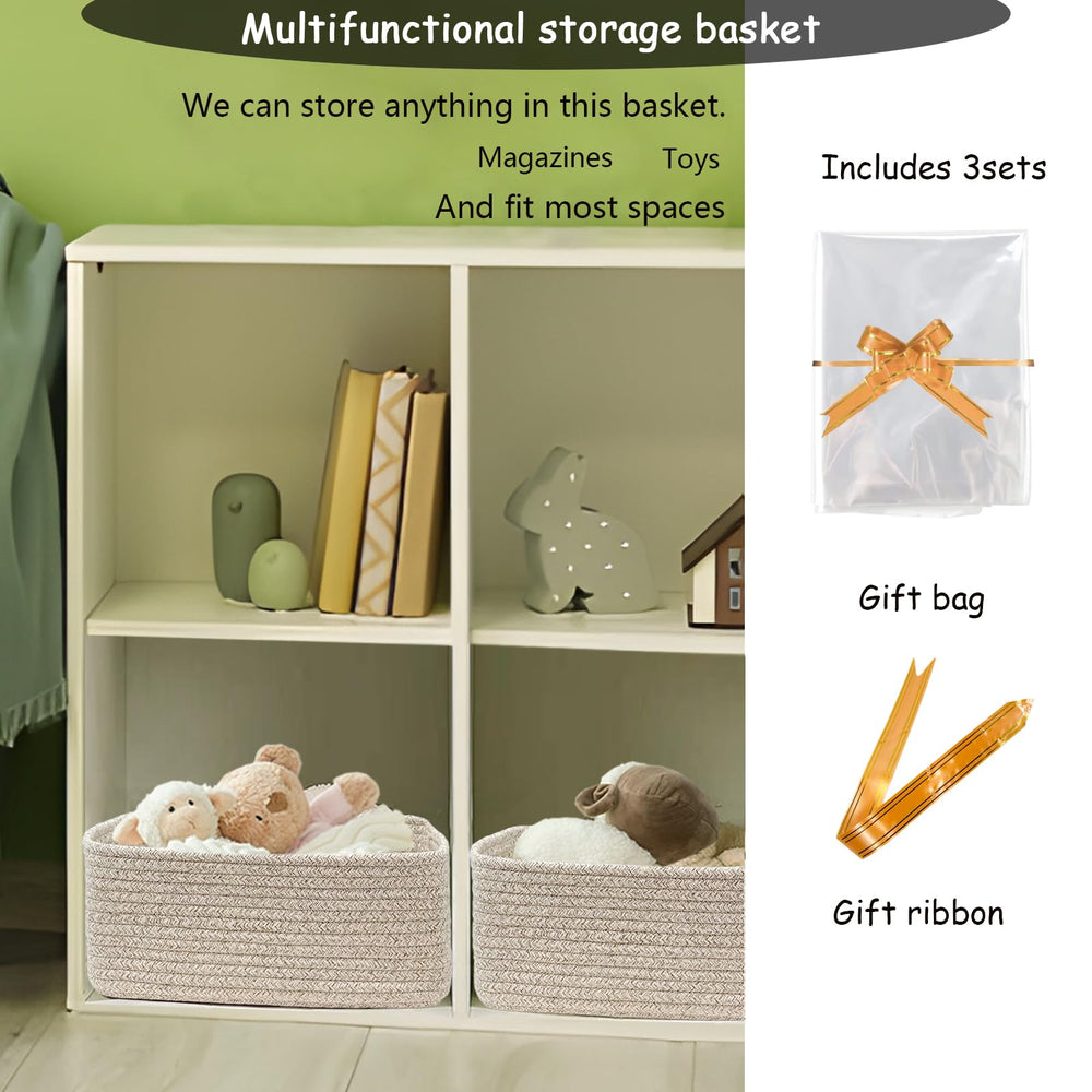 COMFY-HOMI shelf organizer bin blends with decor and adds order.