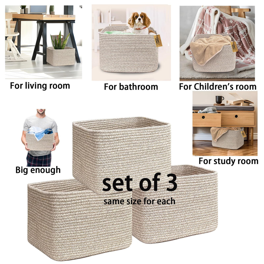 COMFY-HOMI small rope basket in bathroom for towels and linens.