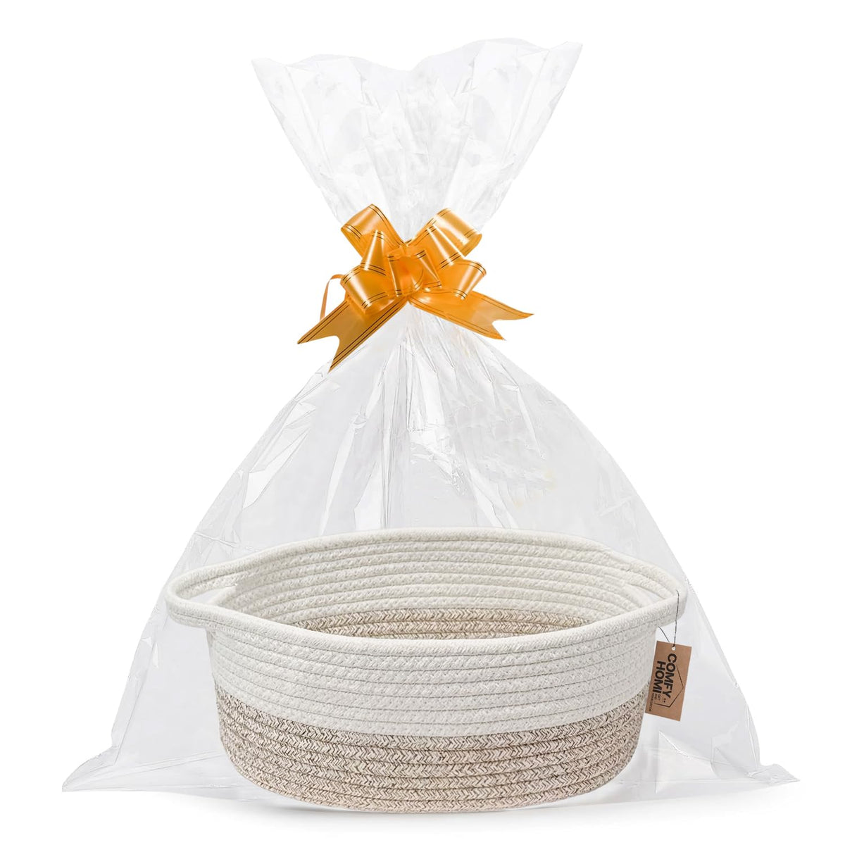COMFY-HOMI small woven basket with handles for organized baby toys.