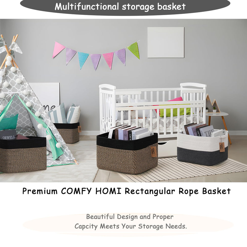 COMFY-HOMI soft-material baby toy bin keeps play areas neat and safe.