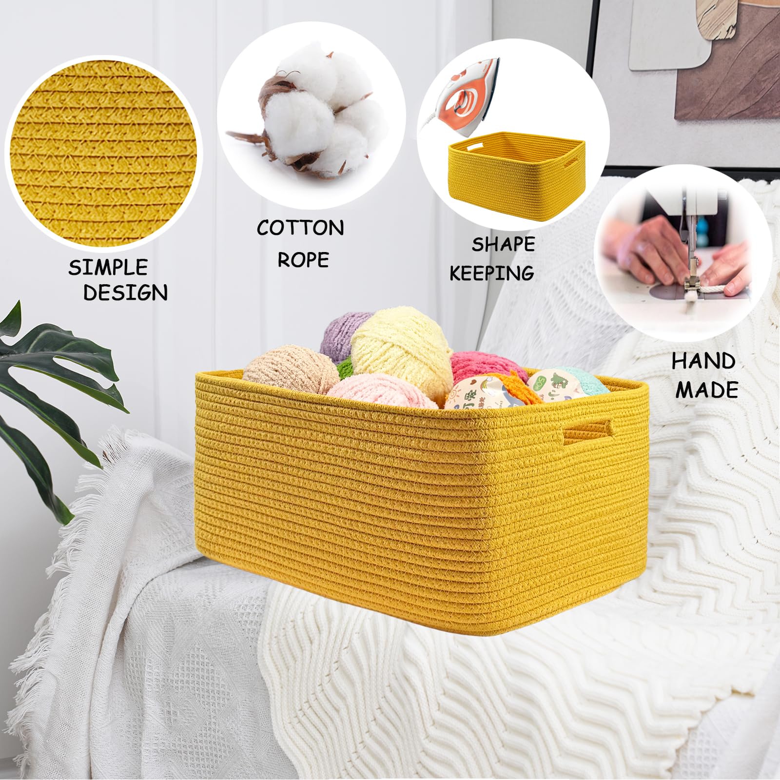 COMFY-HOMI soft, sturdy basket protects surfaces during use.