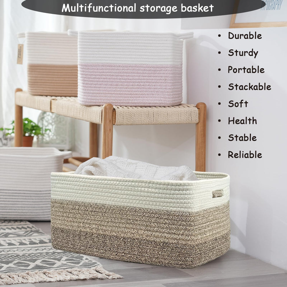 COMFY-HOMI soft texture basket adds coziness to decor.