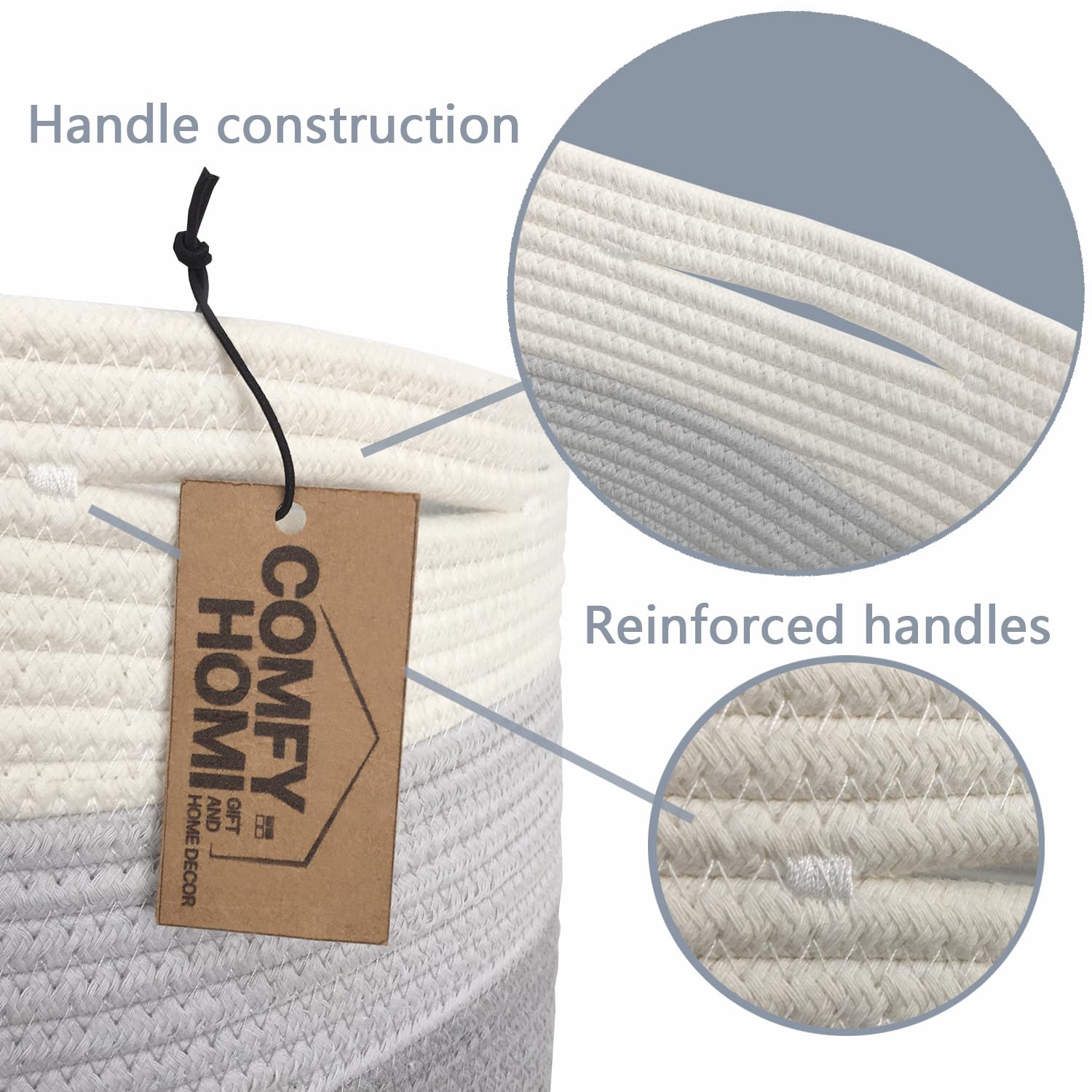 COMFY-HOMI sturdy handles make carrying easy from shelf to room.