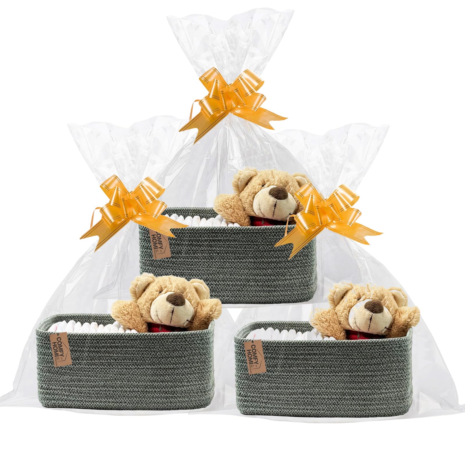 COMFY-HOMI space-max rectangular design fits more storage than round bins.