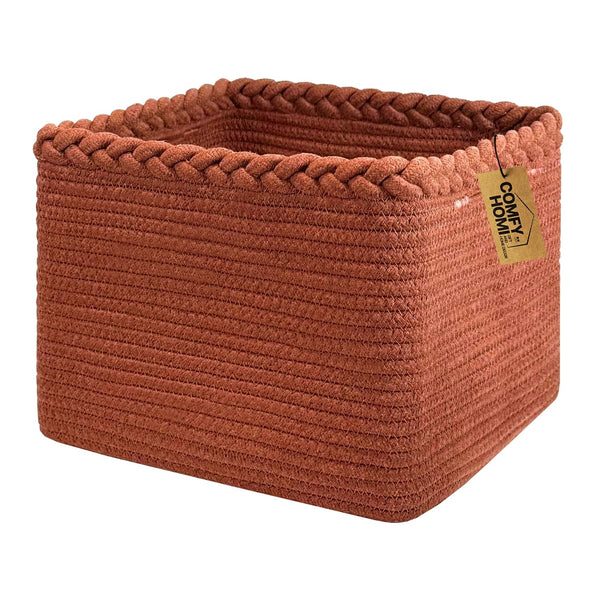 COMFY-HOMI square basket with handles ideal for easy toy organization
