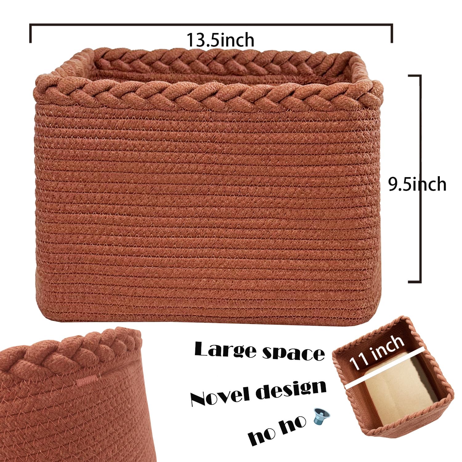 COMFY-HOMI square basket on shelf adds decorative storage and easy access