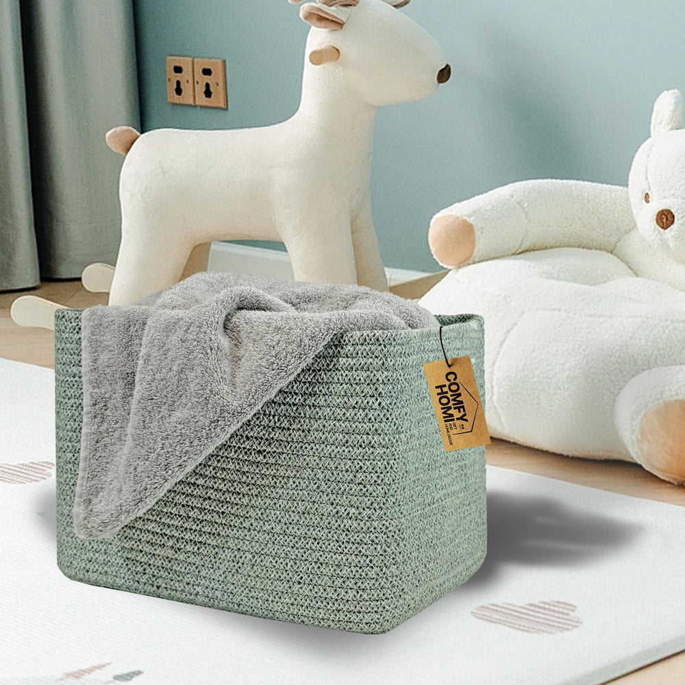 COMFY-HOMI soft basket suitable for towels and cosmetics in bathroom.