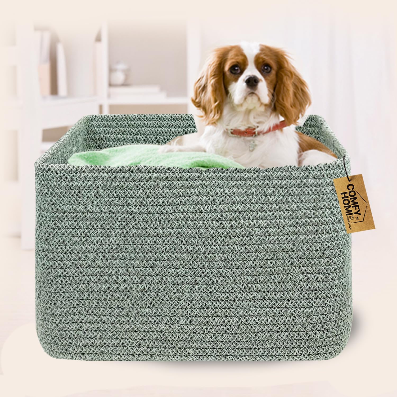 COMFY-HOMI basket ideal for toy storage and organization in living room.