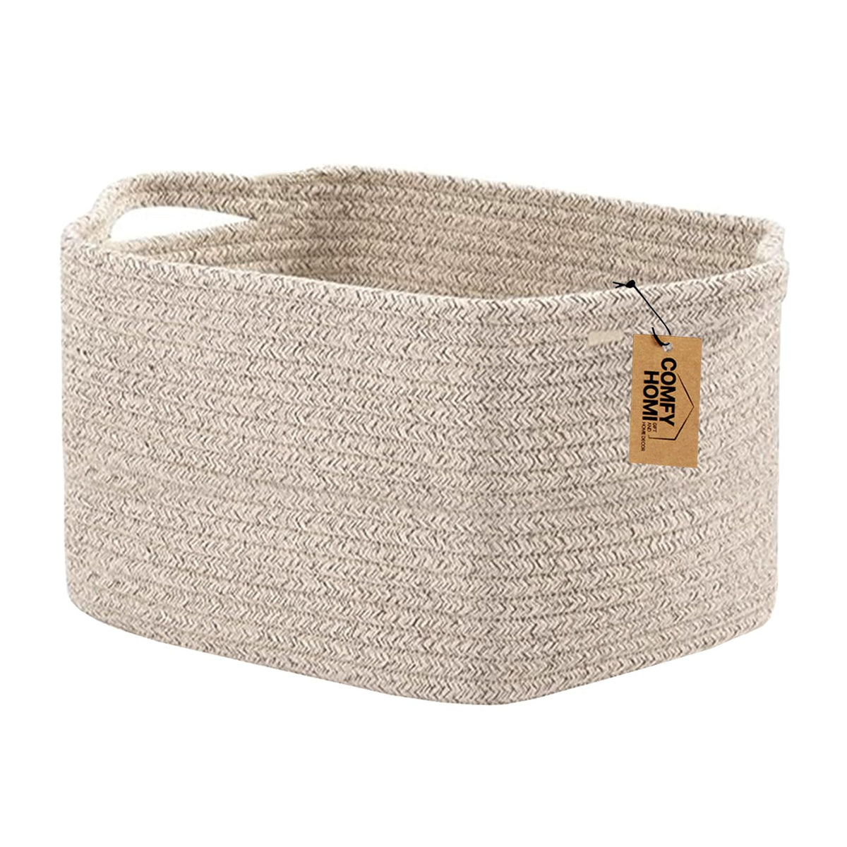 COMFY-HOMI storage basket on a shelf keeps clutter organized and accessible.