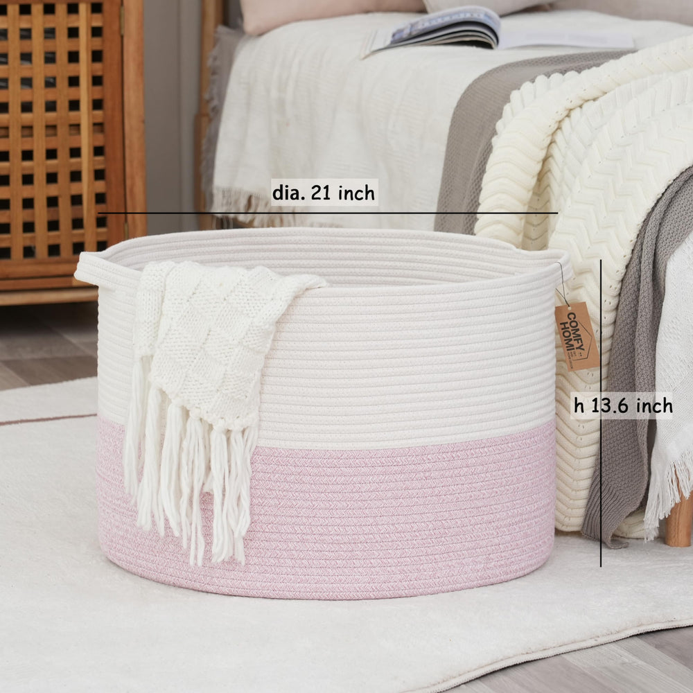 COMFY-HOMI towels and pillows storage basket is practical and stylish.