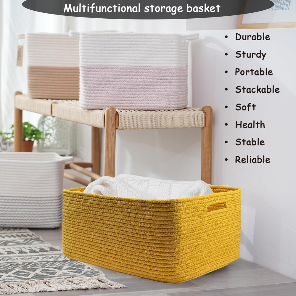 COMFY-HOMI toy basket stores kids' toys and keeps play area tidy.