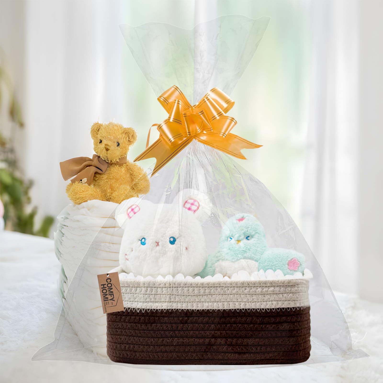 COMFY-HOMI woven toy storage bin for living room clutter control