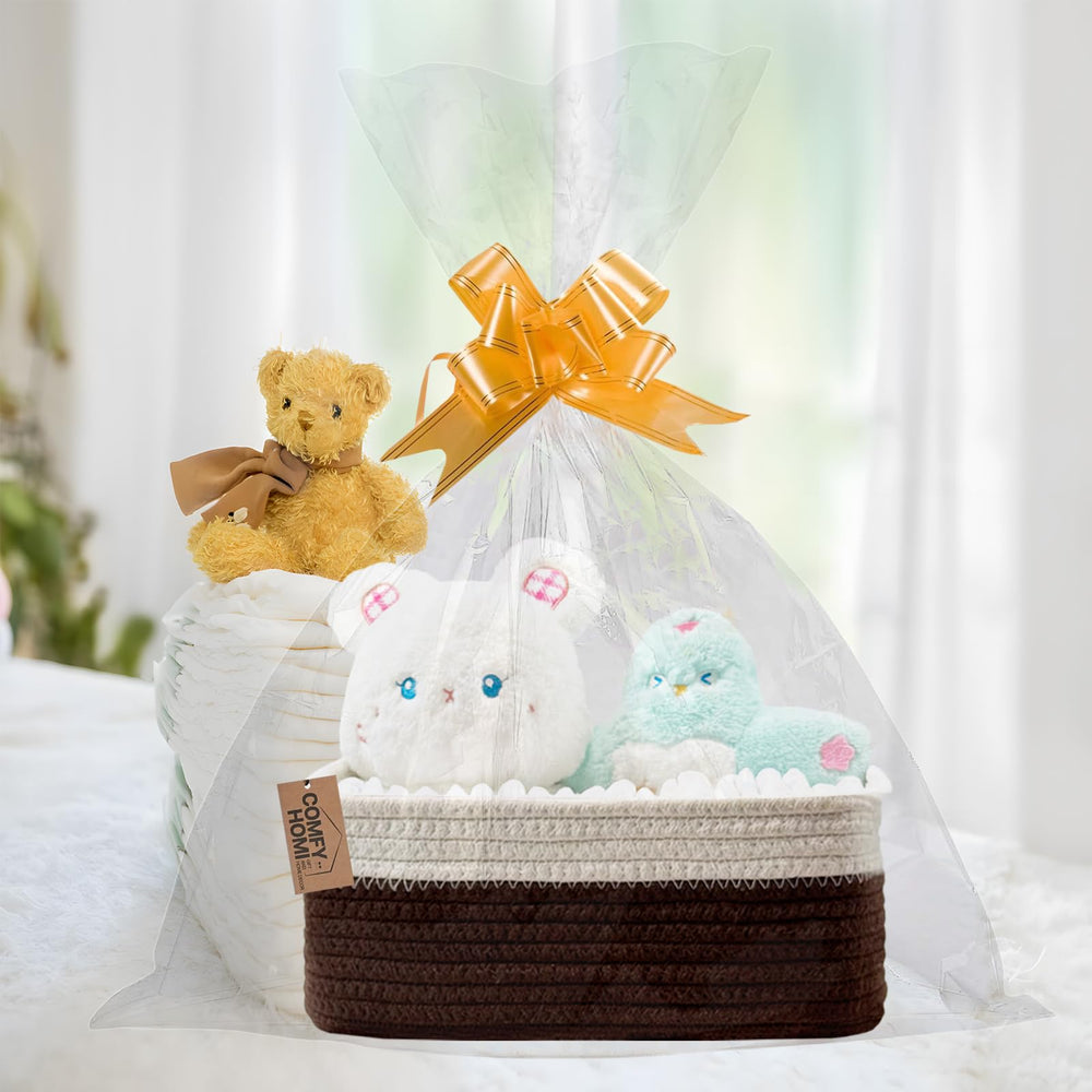COMFY-HOMI woven toy storage bin for living room clutter control