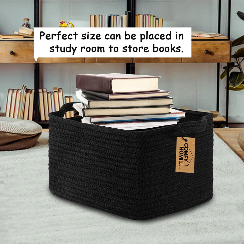 COMFY-HOMI woven basket for toy storage keeps kids' space tidy.