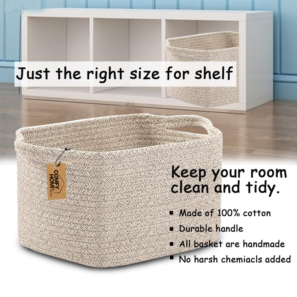 COMFY-HOMI woven basket for toys and towels with soft storage.