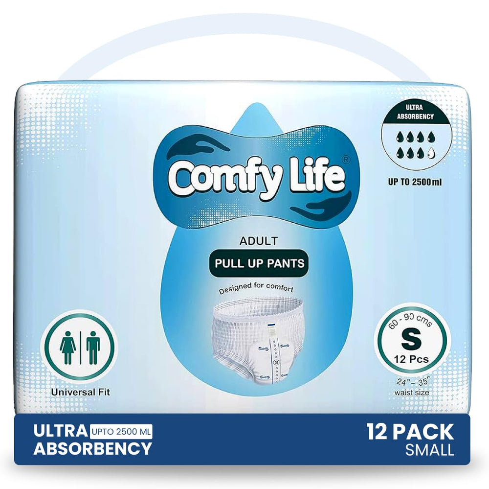 Comfy Life pull-up diaper small worn for secure, comfortable fit.