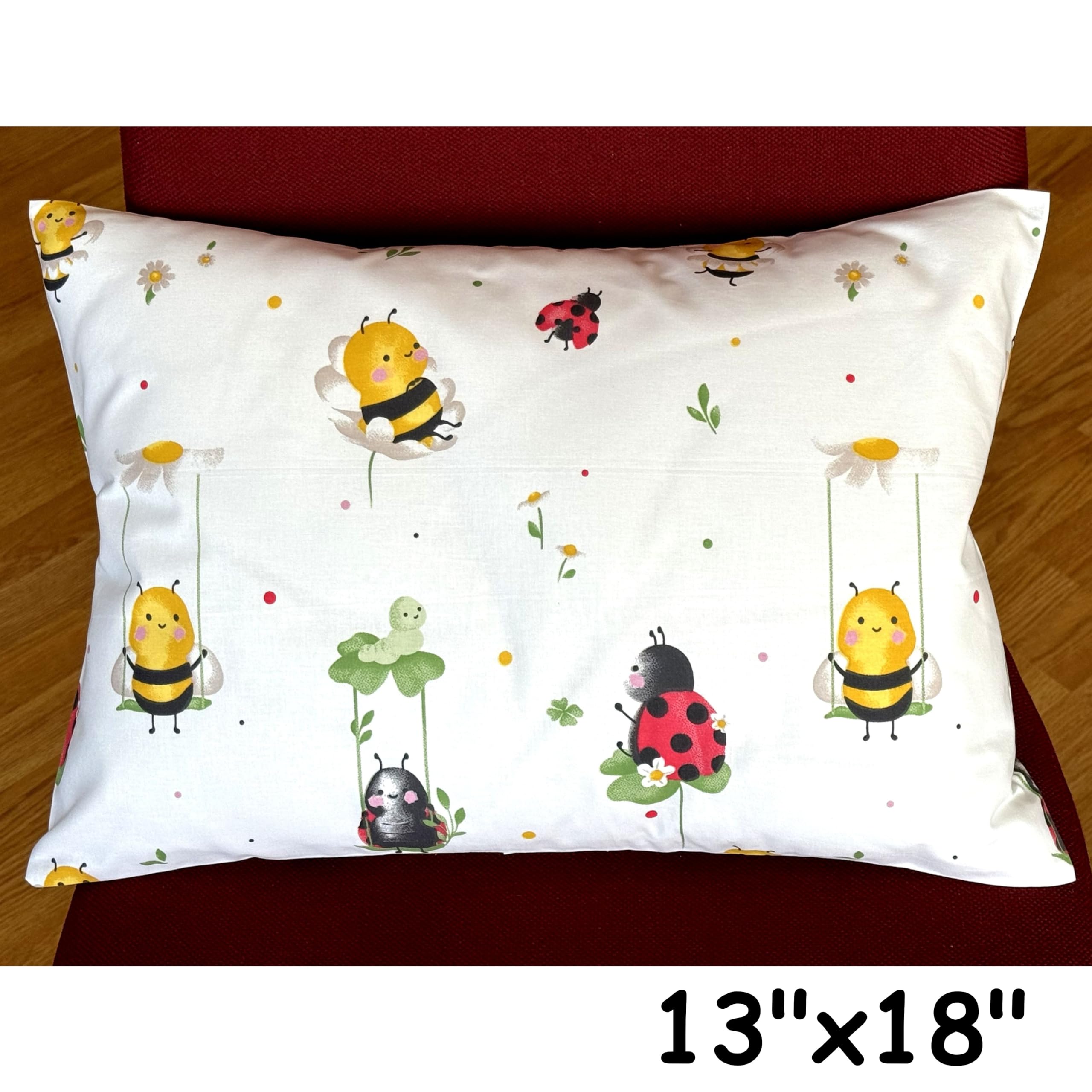 Comfy Turtles bees pillowcase for kids with bright bee design