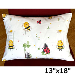 Comfy Turtles bees pillowcase for kids with bright bee design