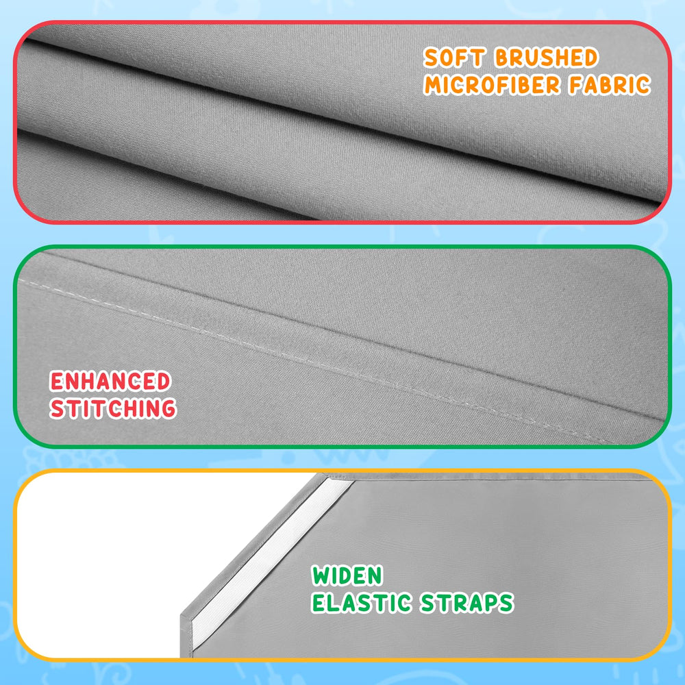 Comfyanno brushed microfiber cot sheet soft and gentle for kids.