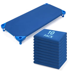 Comfyanno navy blue cot sheets on a 23x52 cot for daycare naps