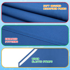 Comfyanno cot sheets navy blue with clear fit on a standard cot