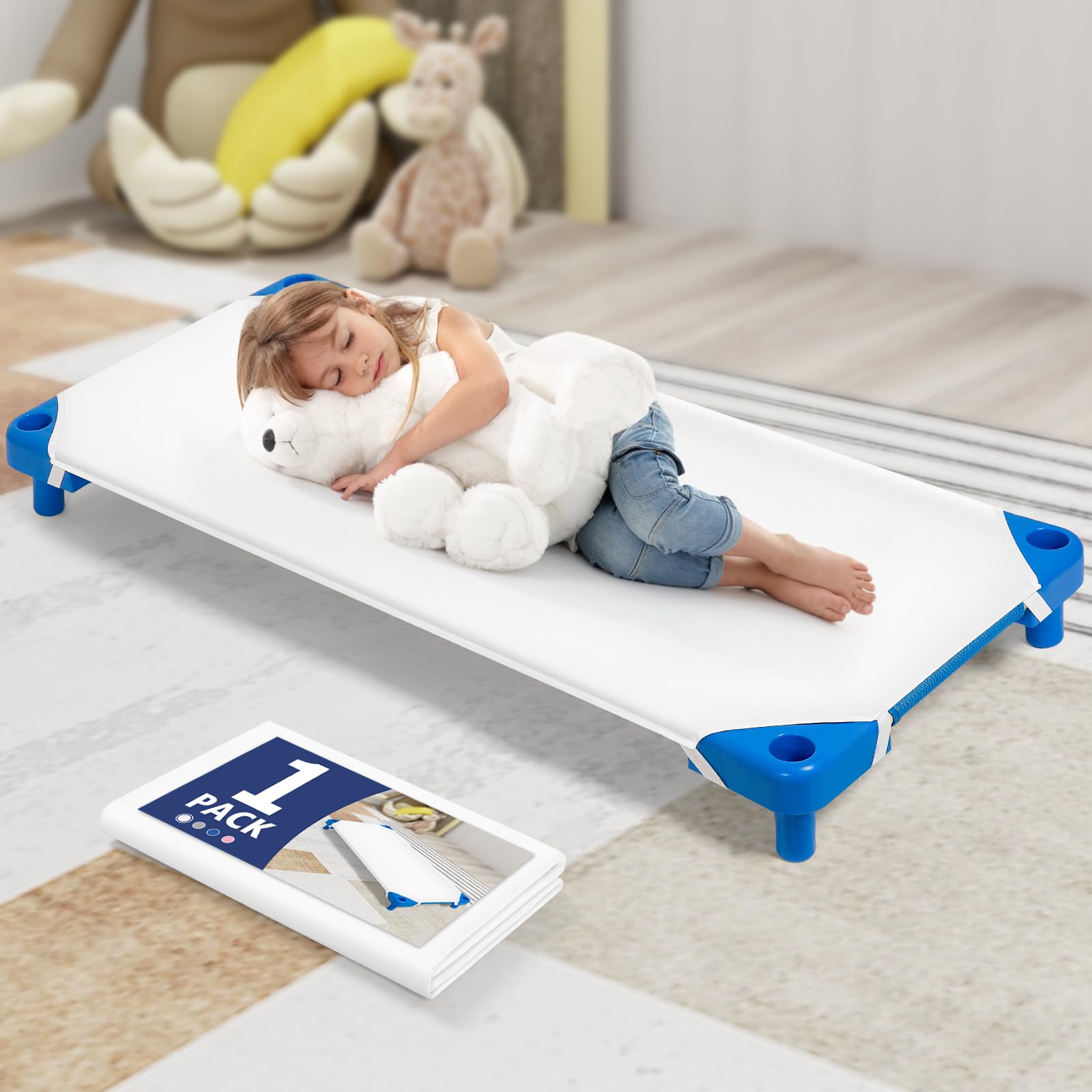 Comfyanno cot sheets on a standard 23x52 cot for a secure sleep setup.