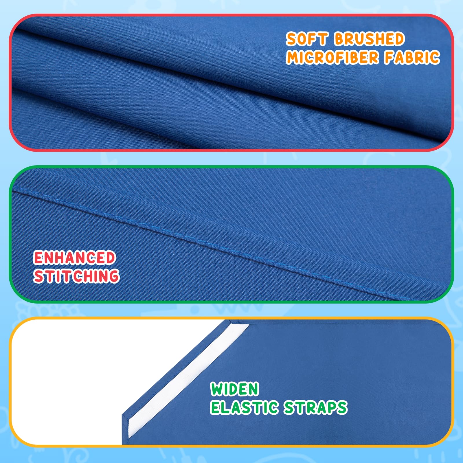 Comfyanno navy blue brushed microfiber 2-pack shown folded for storage