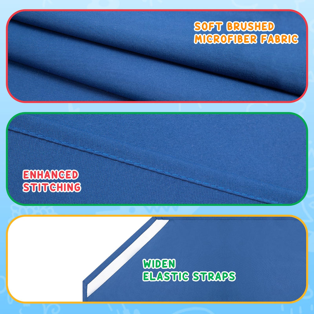 Comfyanno navy blue brushed microfiber 2-pack shown folded for storage