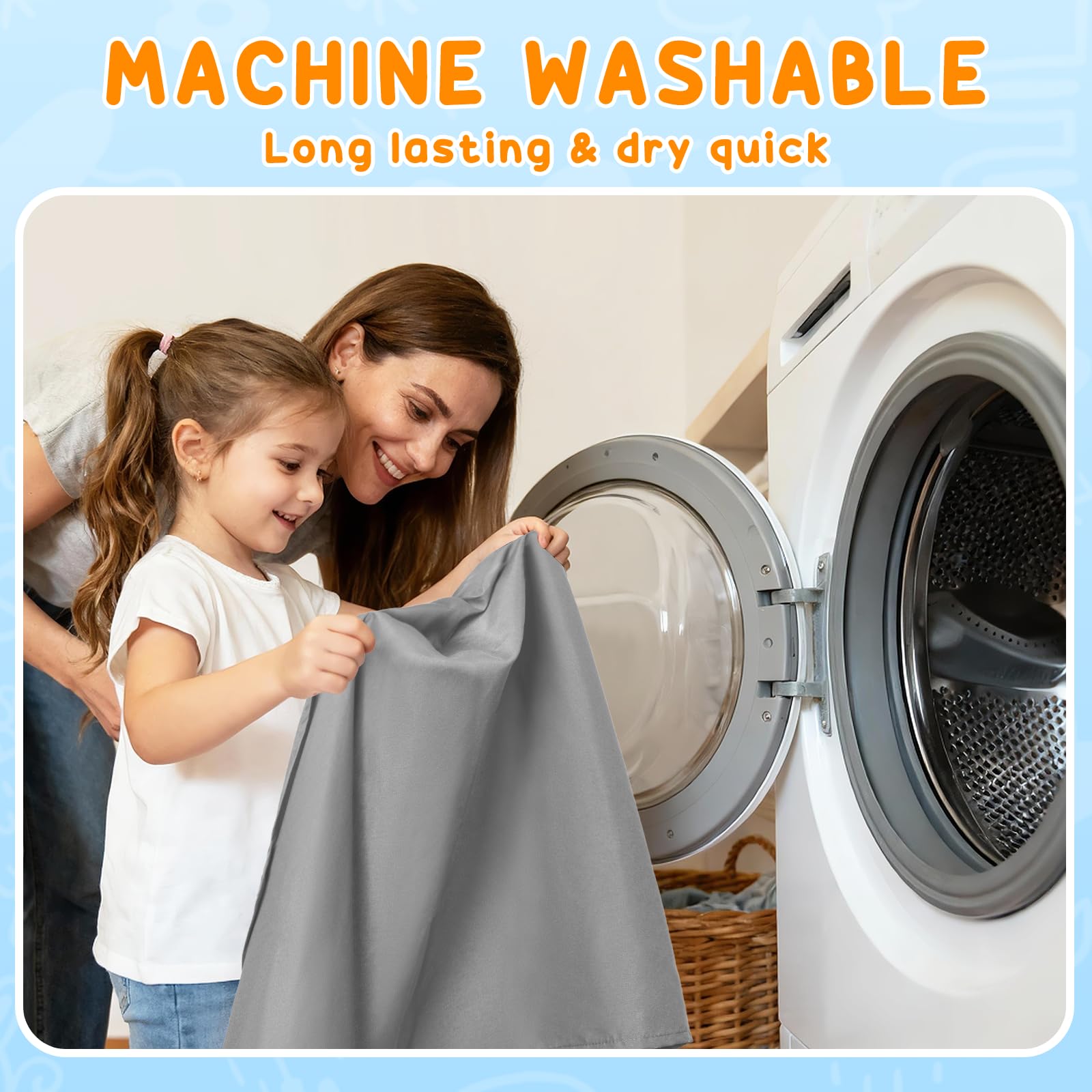 Comfyanno grey daycare cot sheet blends with existing decor.