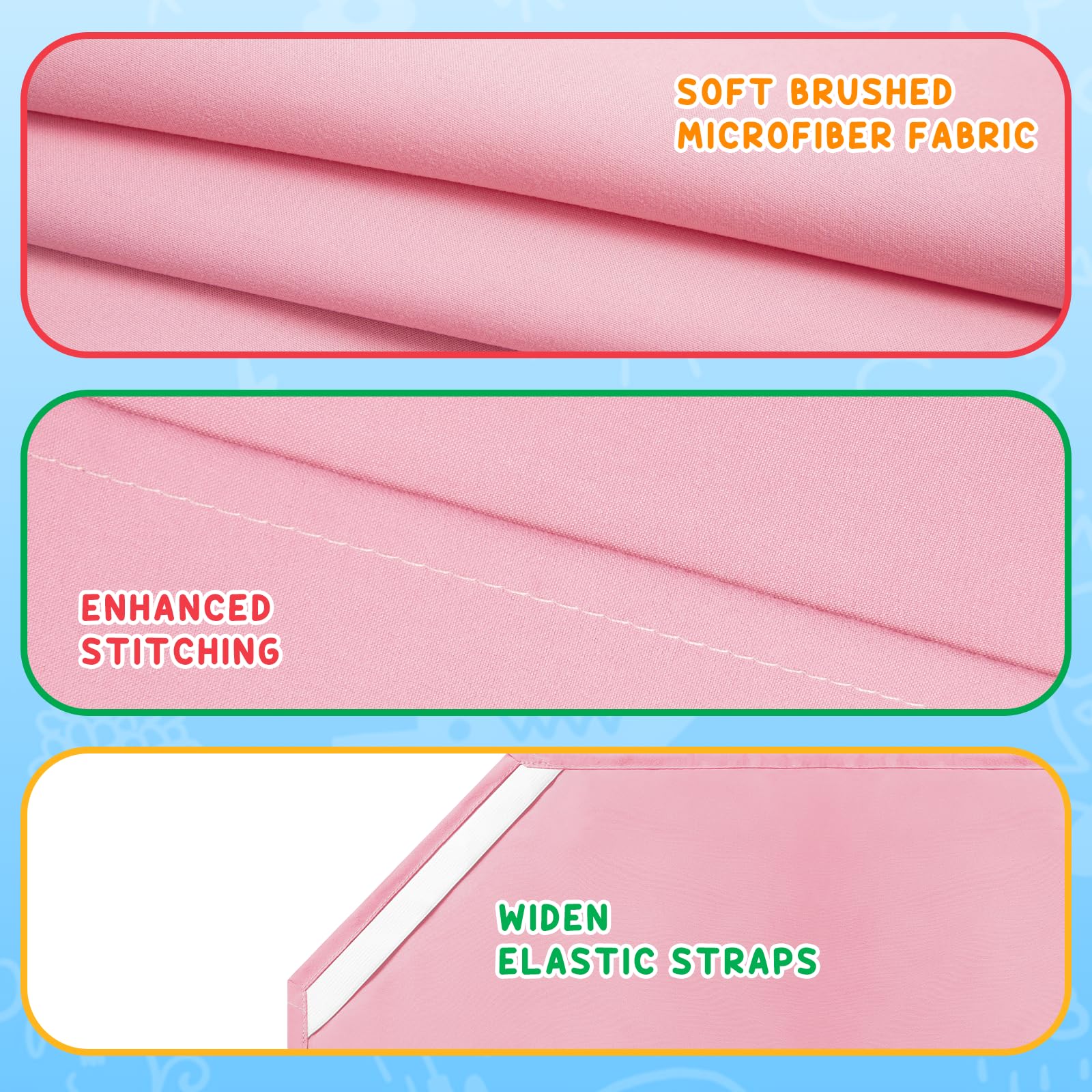 Comfyanno pink brushed microfiber cot sheets soft and gentle on skin