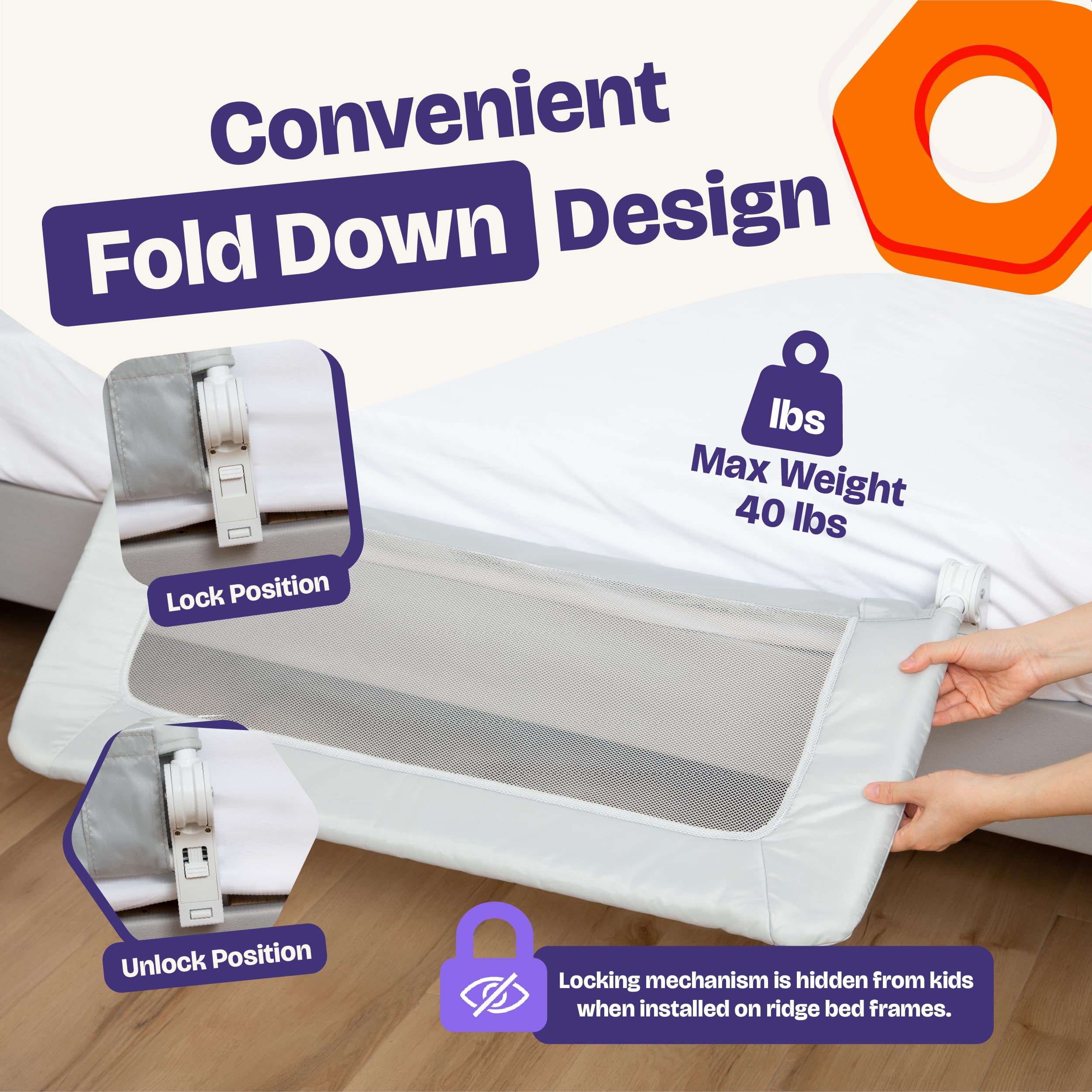 ComfyBumpy 35.5-inch rail fit for twin, full, and toddler beds