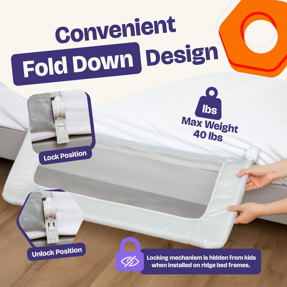 ComfyBumpy 35.5-inch rail fit for twin, full, and toddler beds