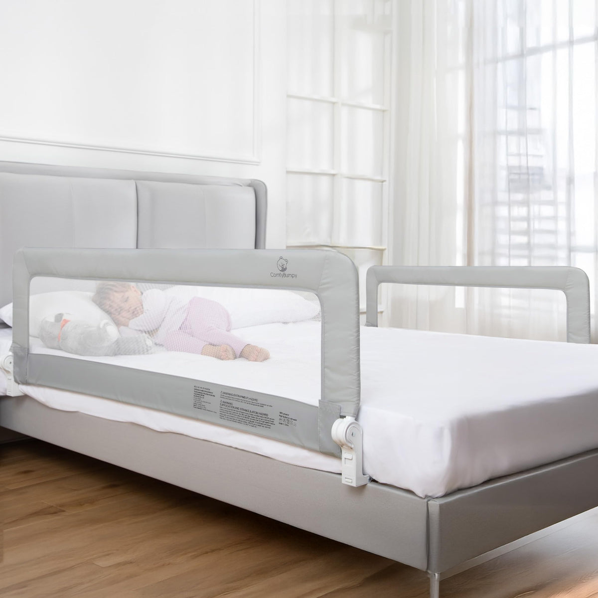 ComfyBumpy bed rail 2-pack for toddlers provides secure sleep boundaries.