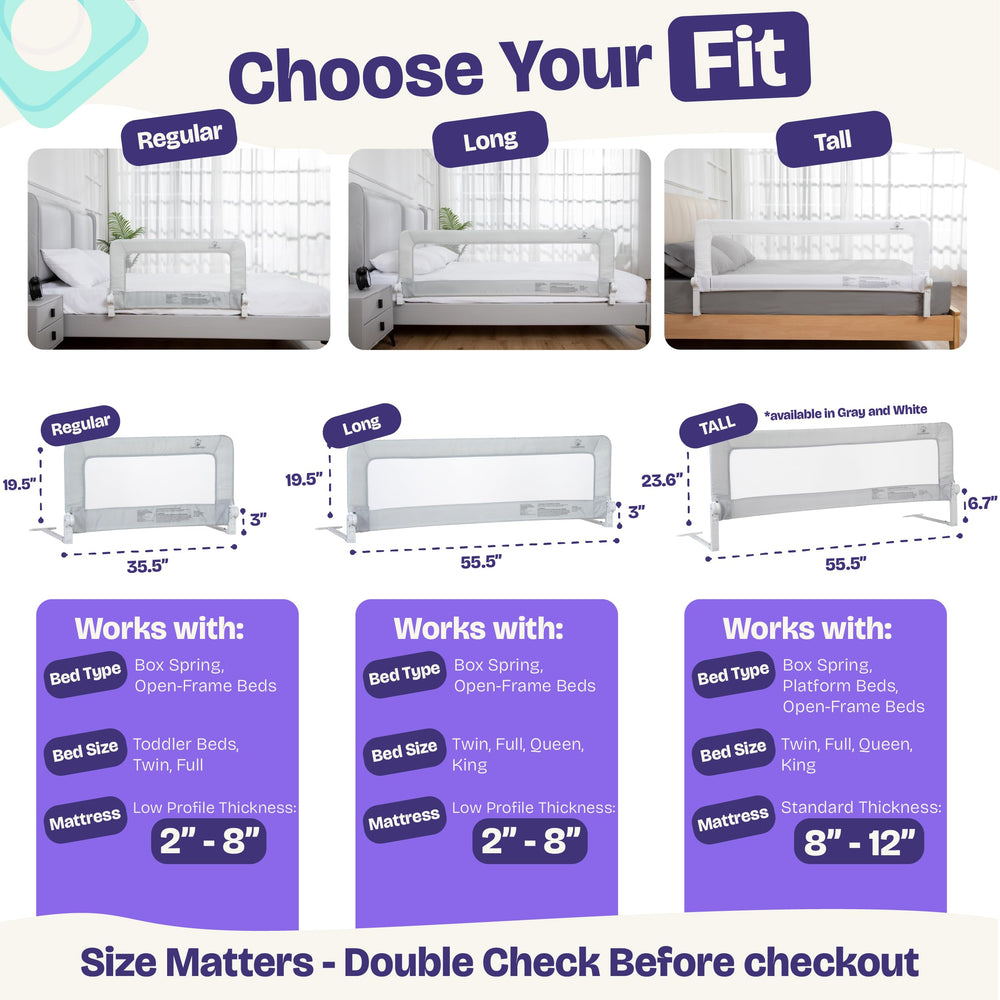 ComfyBumpy bed rail pull-down design enables easy access for kids.