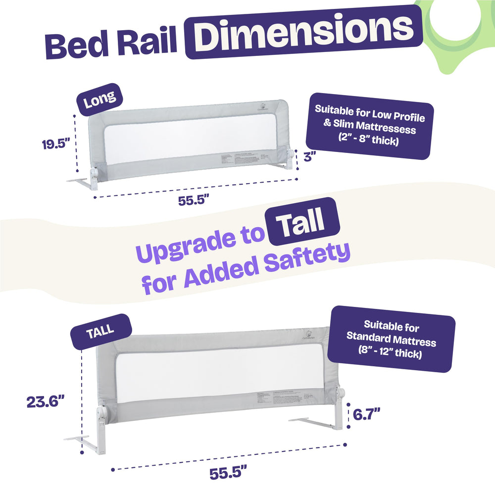 ComfyBumpy swing-down bed rail allows easy access for kids.